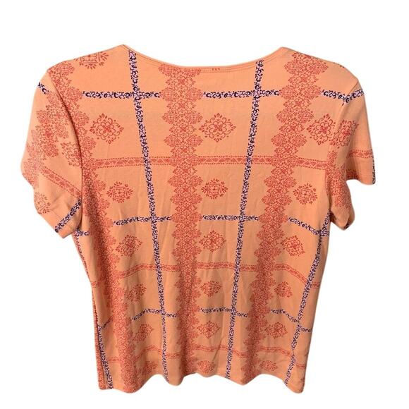 Karen Scott Short Sleeve Floral T-Shirt In Pink Size Medium - Picture 2 of 3